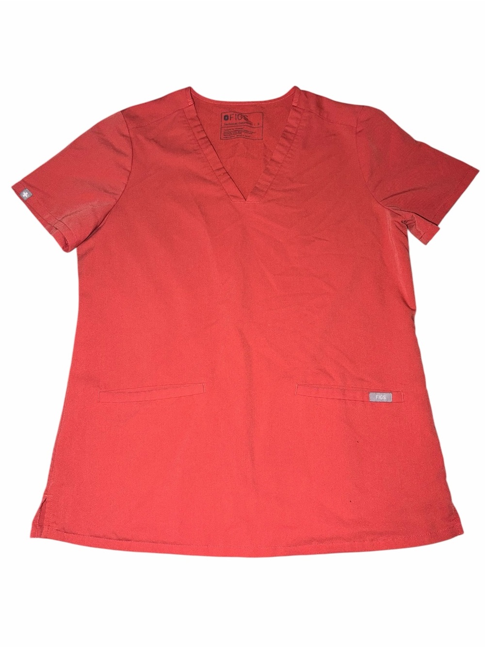 EUC Figs Women’s Casma Three Pocket Top in Clay Small Limited Edition Coral
